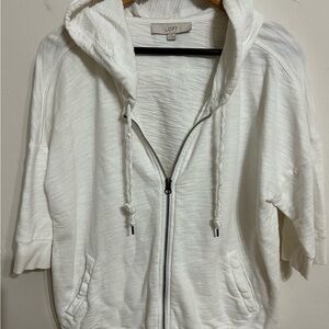 Ann Taylor LOFT Cream Textured Knit Top Size XL Women